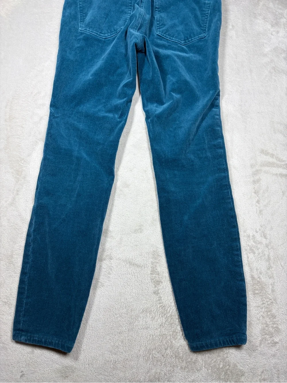 Anthropologie Pilcro Teal Blue High Rise Skinny Cropped Corduroy Retro Pants 26